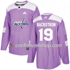 Adidas Maillot de Hockey Washington Capitals Nicklas Backstrom 19 2017-2018 Violet Fights Cancer Practice Authentic - Homme